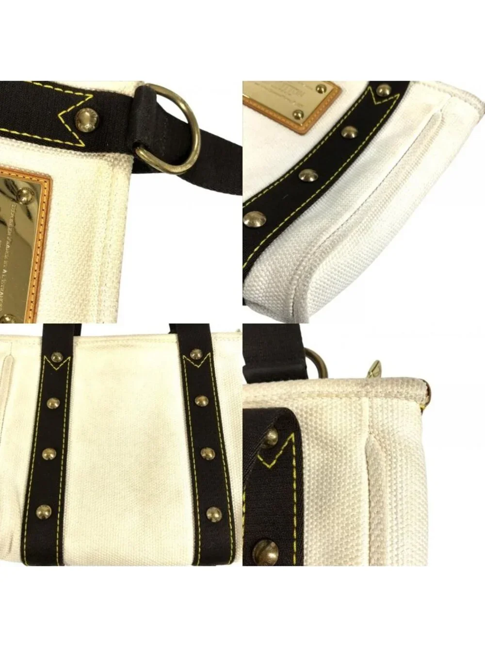 Louis Vuitton Handbag Cabas PM Antigua Cotton White
